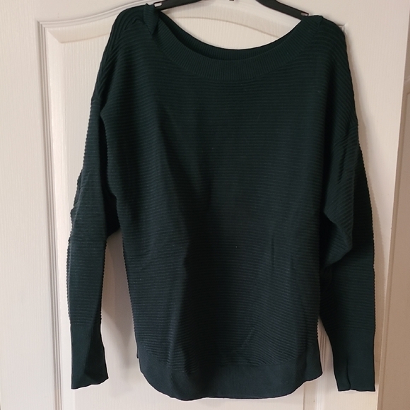 Green Ribbed Knit Sweater - Picture 1 of 3